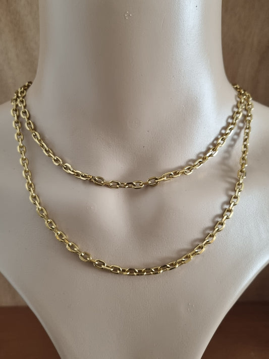 Vintage Necklace Gold Plate Germany Grosse Belcher Chain. Marked. Same Maker as Dior