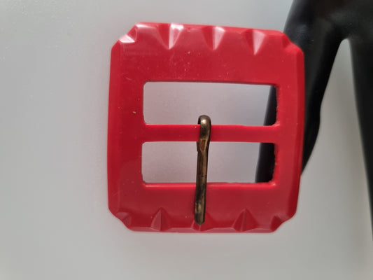 Vintage Buckle Red. For Belts, Sewing, Scarves, Crafts