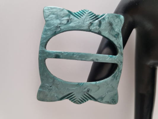 Vintage Buckle Teal Blue Green. For Belts, Sewing, Scarves, Crafts