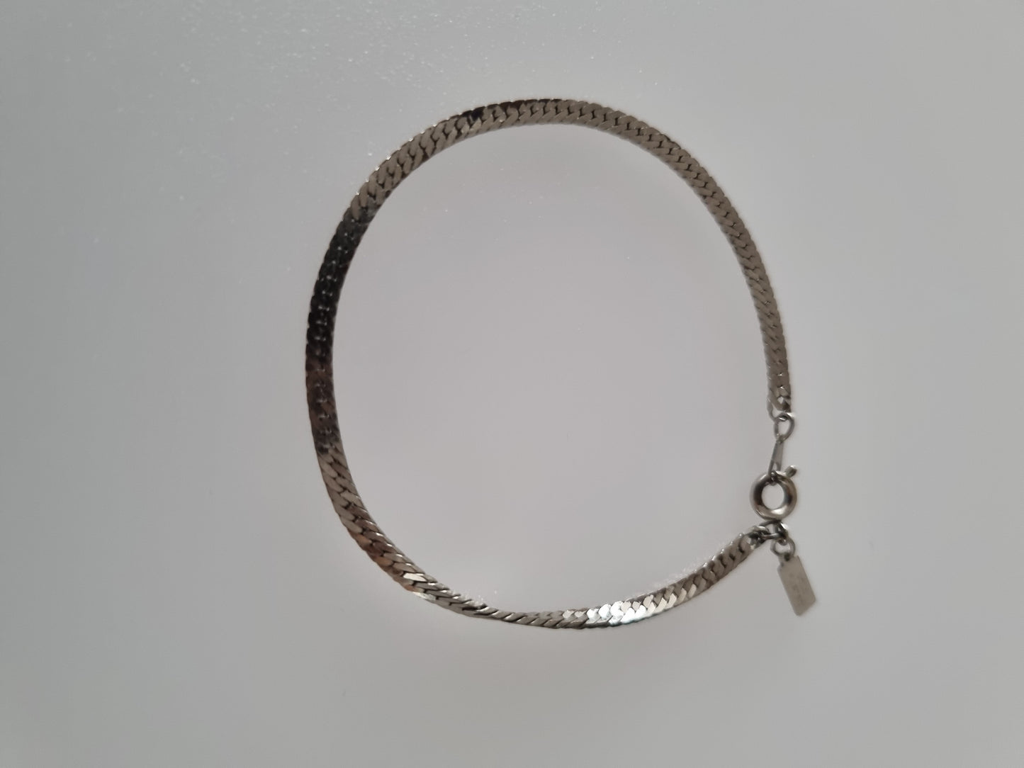 Vintage Bracelet Silver Tone Gold Plated Costume Herringbone Jewellery