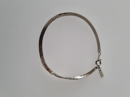 Vintage Bracelet Silver Tone Gold Plated Costume Herringbone Jewellery