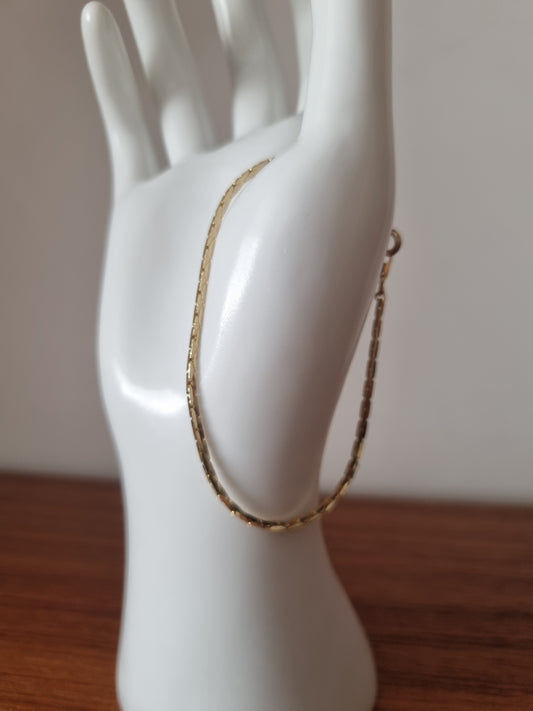 Vintage Bracelet Gold Tone Costume Herringbone Jewellery