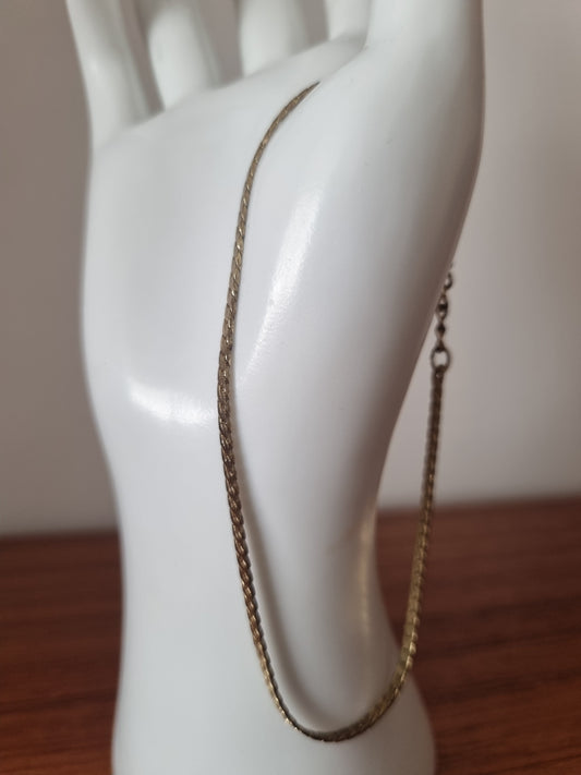 Vintage Bracelet Anklet Gold Tone Costume Herringbone Jewellery