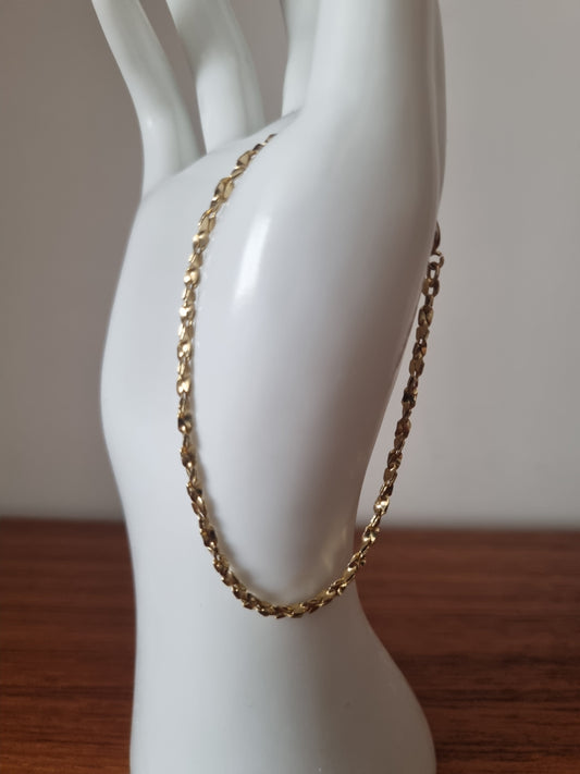 Vintage Bracelet Gold Tone Costume Herringbone Jewellery