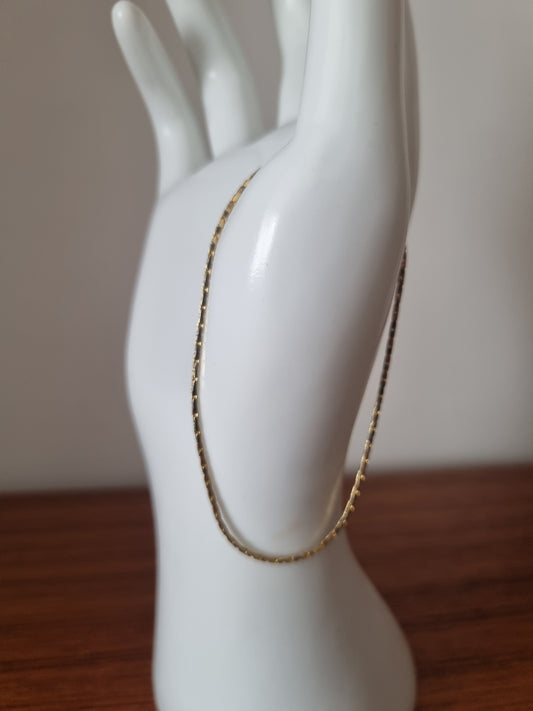 Vintage Bracelet Gold Tone Costume Herringbone Jewellery