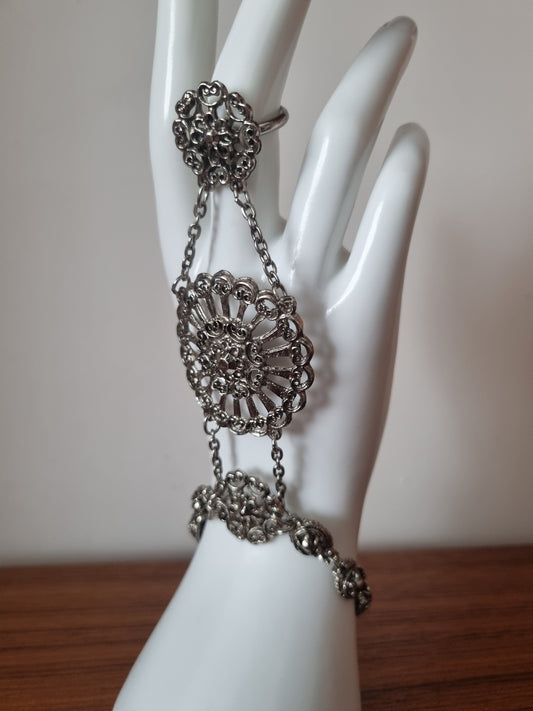 Vintage Bracelet Ring  Hand Harness Boho Adjustable Jewellery