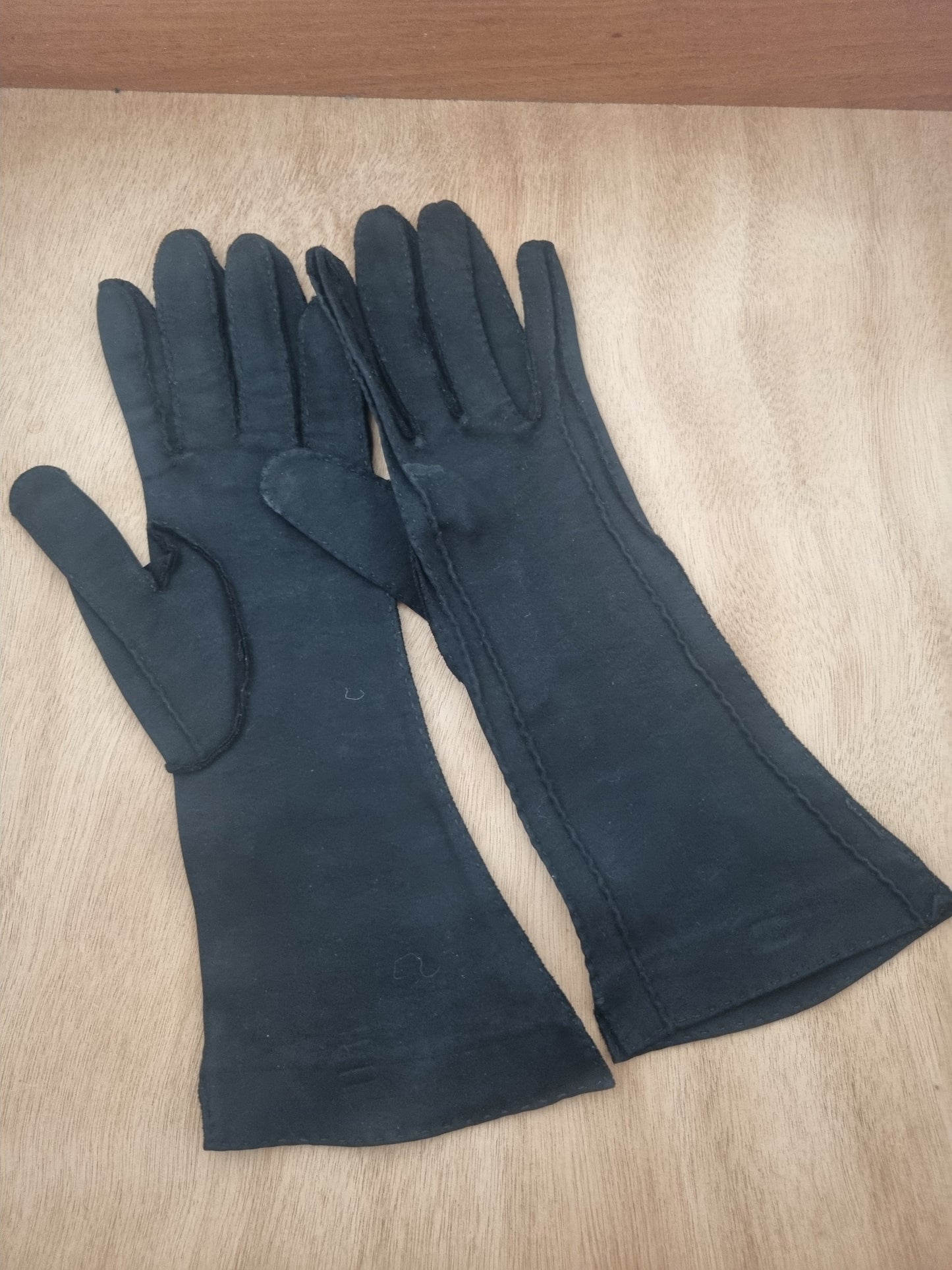 Vintage Gloves Cornelia Jones Black Cotton Made in England