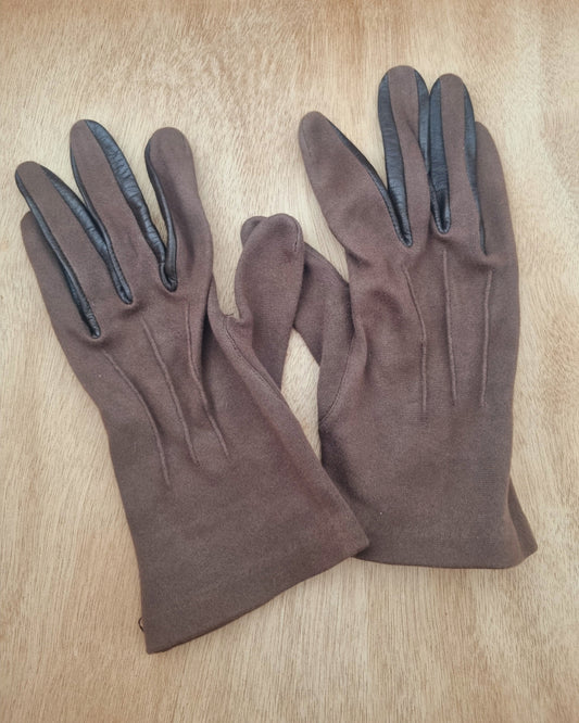 Vintage Gloves Brown Polymix Dent Fownes Maltese