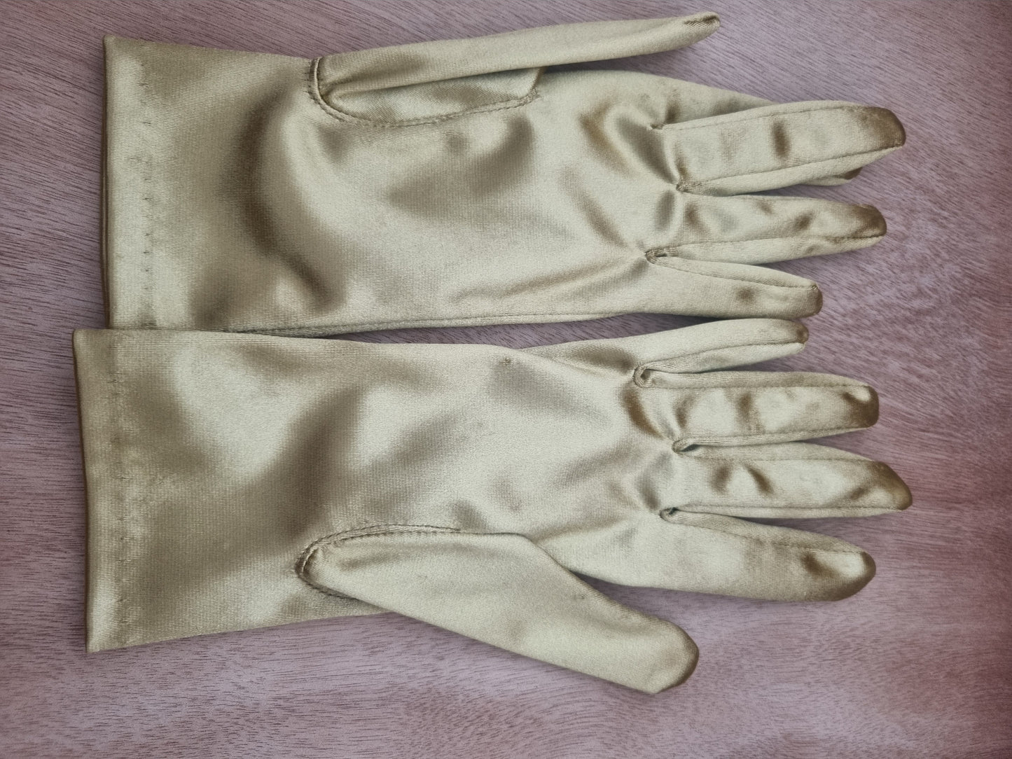 Vintage Gloves Gold Short Polymix Nylon