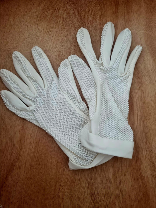 Vintage Gloves Short Textured Cream Polymix