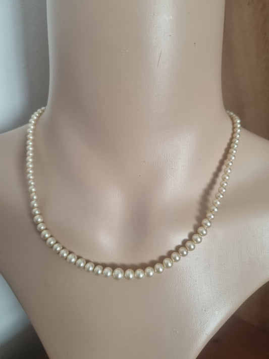 Vintage Necklace Faux Pearls 60s Cream Made In England