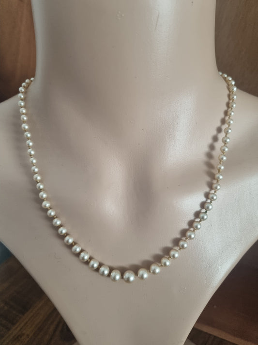 Vintage Necklace Faux Pearls 60s Cream Made In England