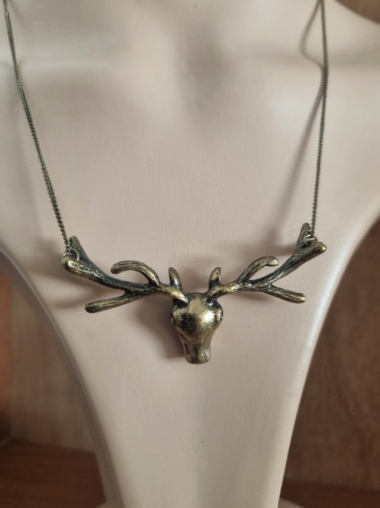 Vintage Necklace Deep Bronze Tone Metal Necklace