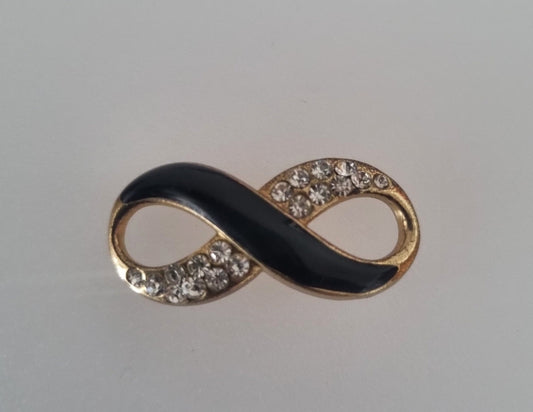 Vintage Pendant Charm Gold Plated Enamel Infinity Symbol