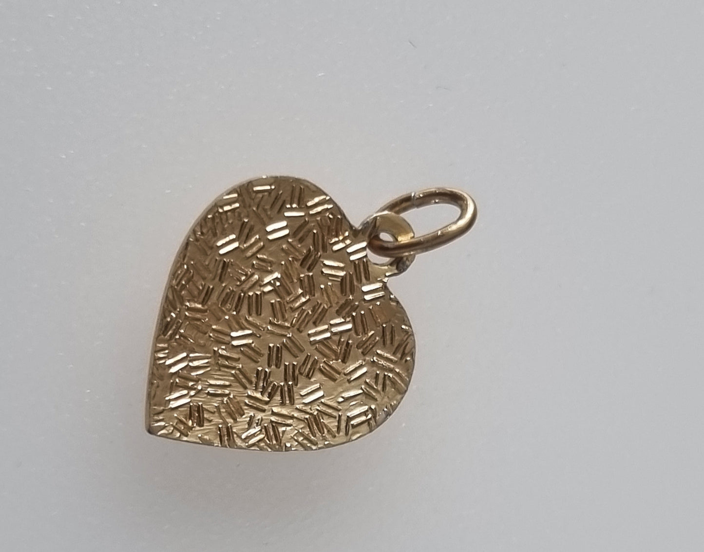 Vintage Pendant Charm Heart Charm Flat Face Gold Tone