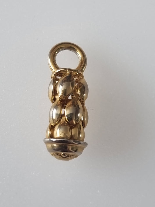 Vintage Pendant Charm Acorn Bag Charm Gold Tone
