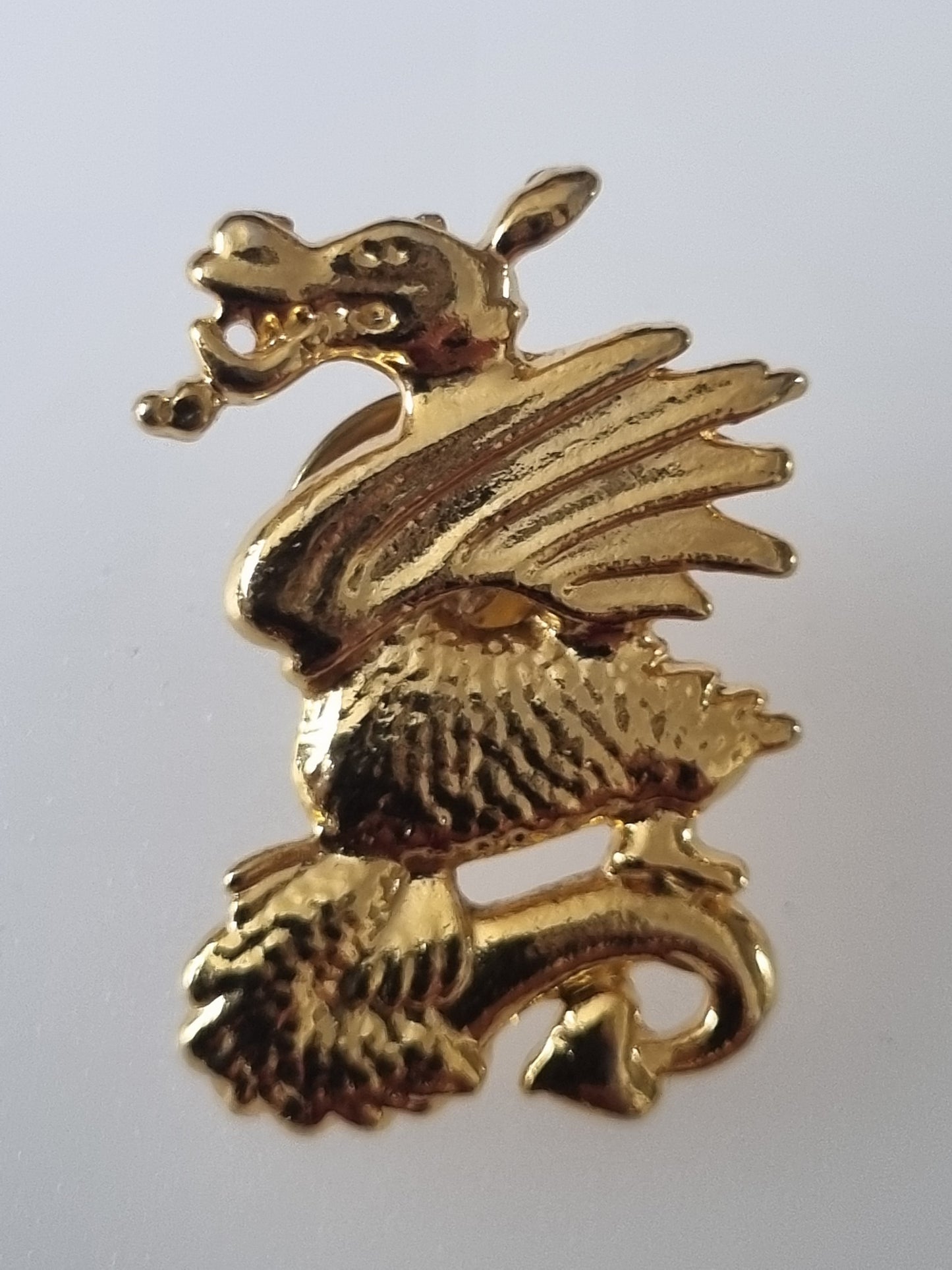 Vintage Lapel Pin Dragon Mythical Gold Tone