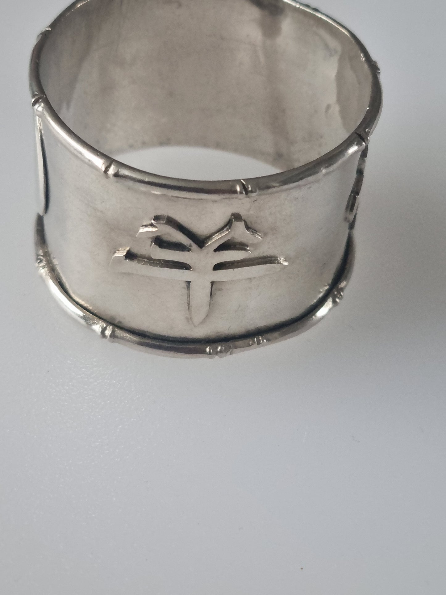Antique Chinese Napkin Ring Silver Hallmarks 1890s