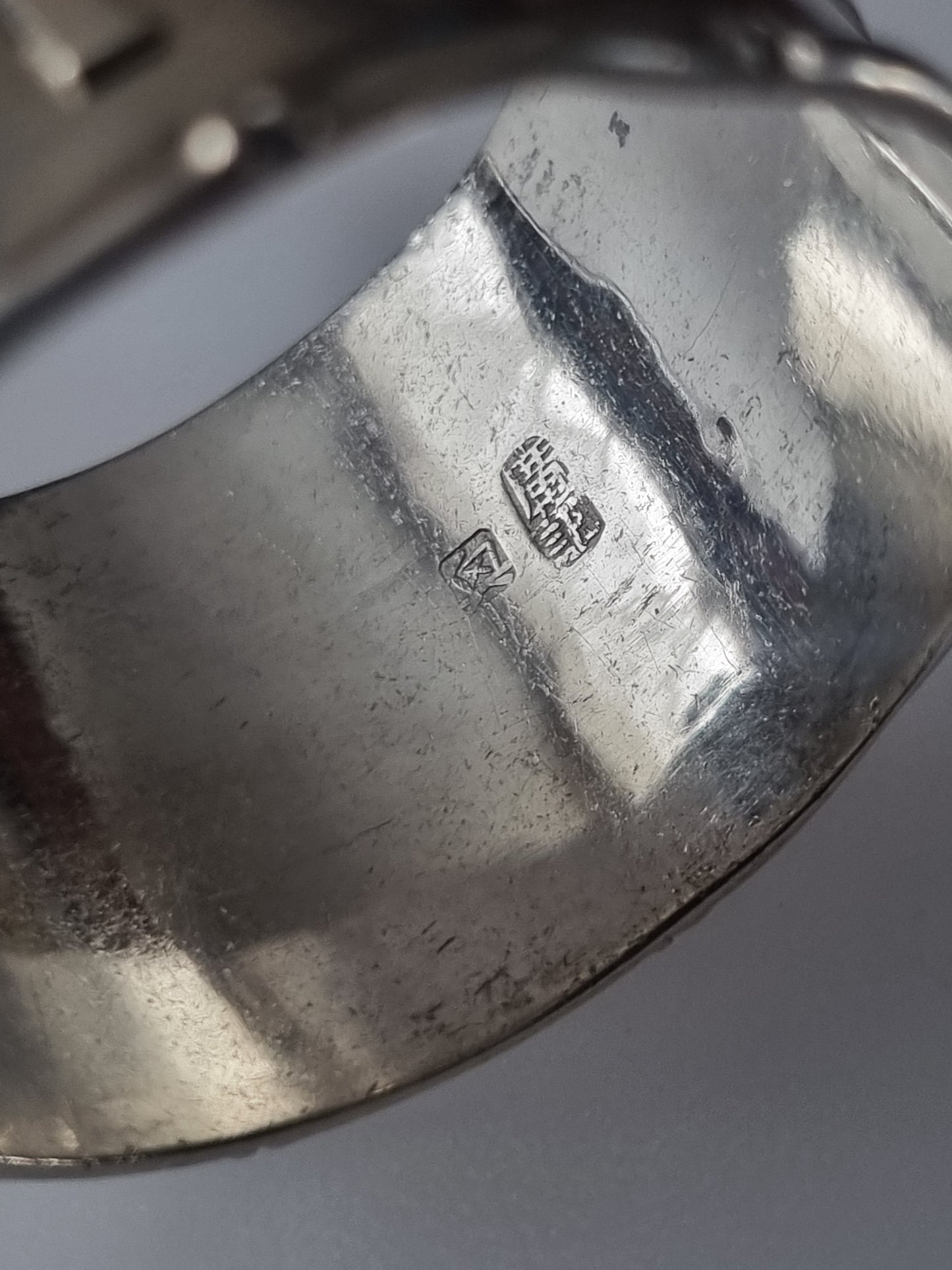 Antique Chinese Napkin Ring Silver Hallmarks 1890s