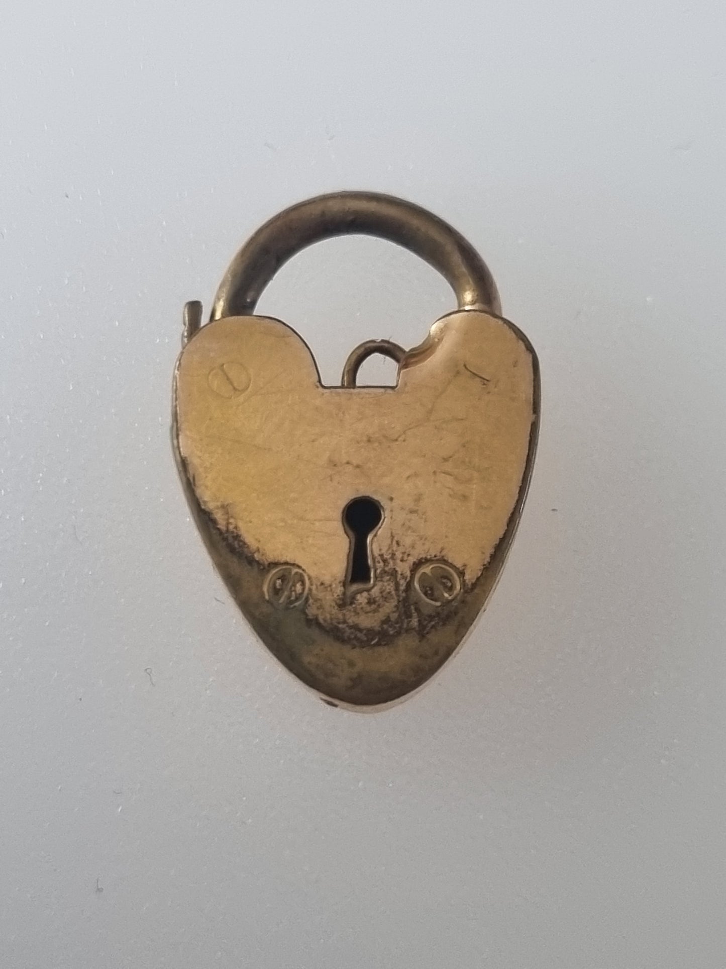 Vintage Charm Old Patina Heart Padlock 9 Carat Plated