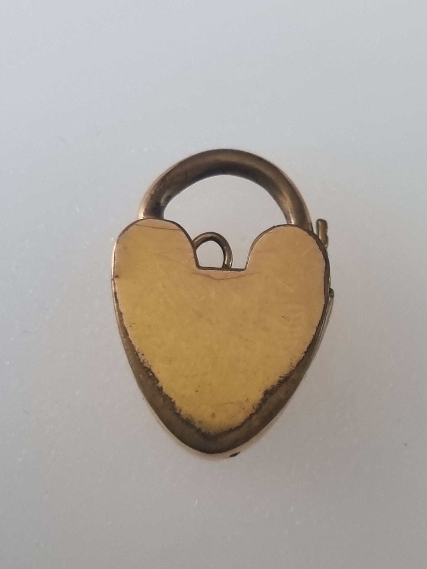Vintage Charm Old Patina Heart Padlock 9 Carat Plated