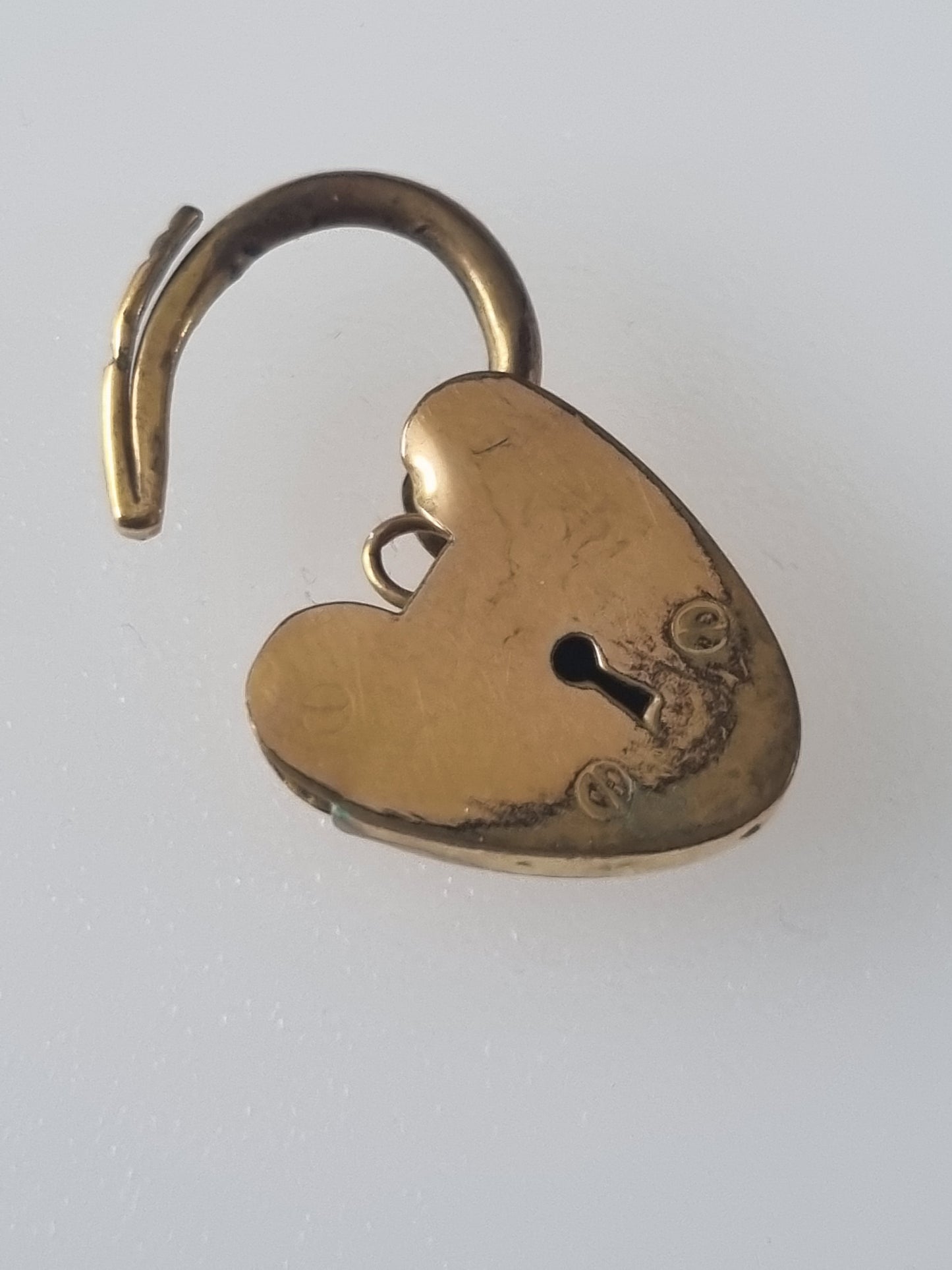 Vintage Charm Old Patina Heart Padlock 9 Carat Plated