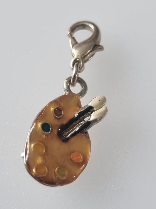 Vintage Charm Artist Palette Painted Charm