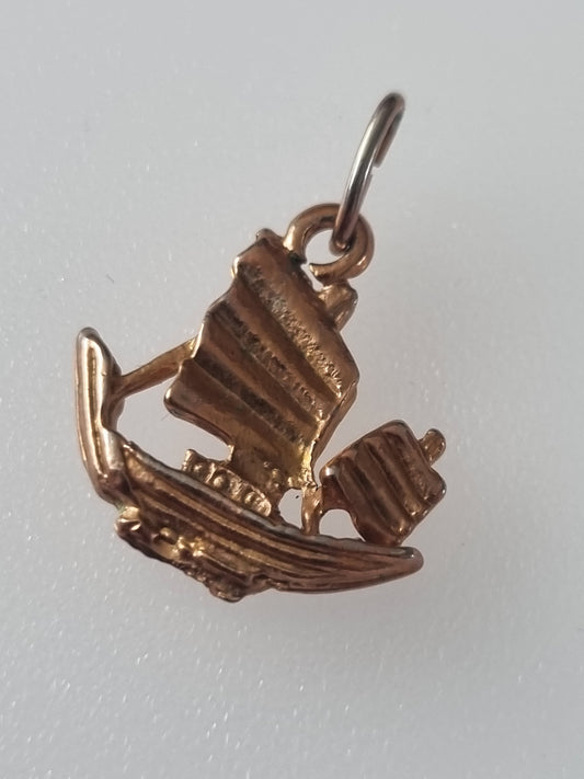 Vintage Charm Boat Sailing Shop Gold Tone