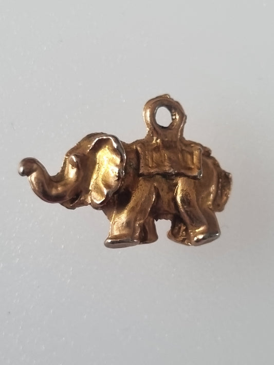 Vintage Charm Elephant Animal Gold Tone
