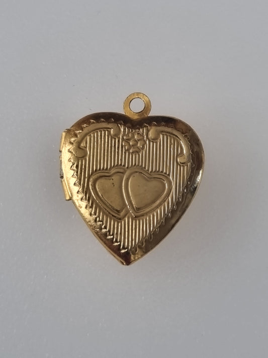 Vintage Charm Heart Shaped 9 Carat Rolled Gold