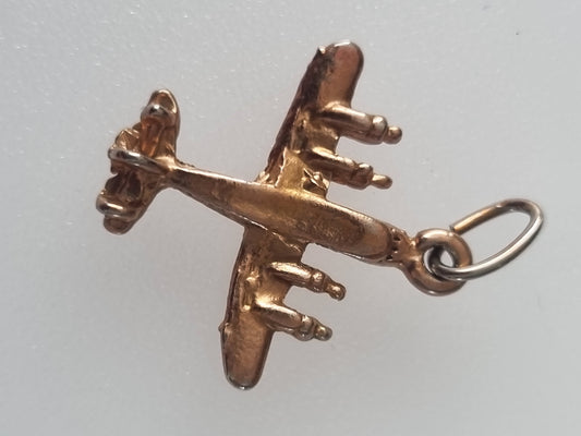 Vintage Charm Aeroplace Bomber Gold Tone