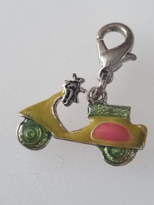 Vintage Charm Motorbike Scooter Vespa Colourful Clip On