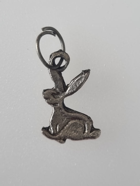 Vintage Charm Bunny Rabbit Antique Sterling Silver
