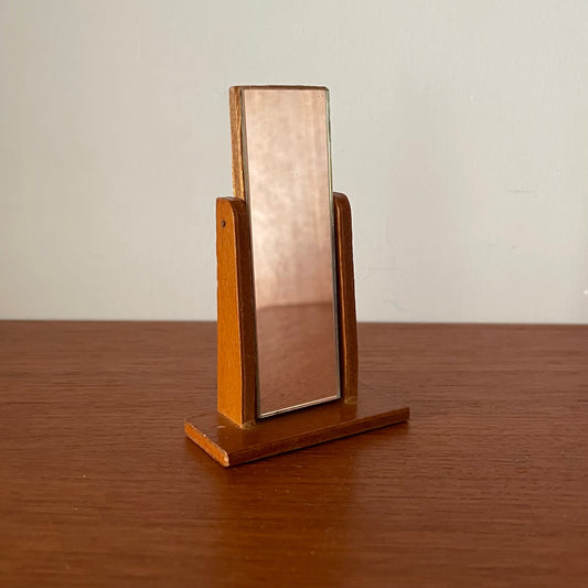 Dolls House Furniture Mirror Full Length Wood Tilt Mid Century