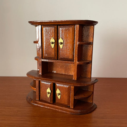 Dolls House Furniture Shelf Unit Cupboard Brown Wood Vintage