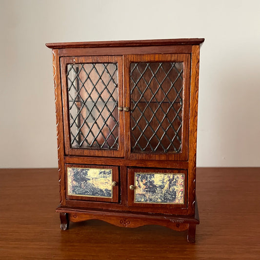 Dolls House Furniture Display Cabinet Cupboard Wood