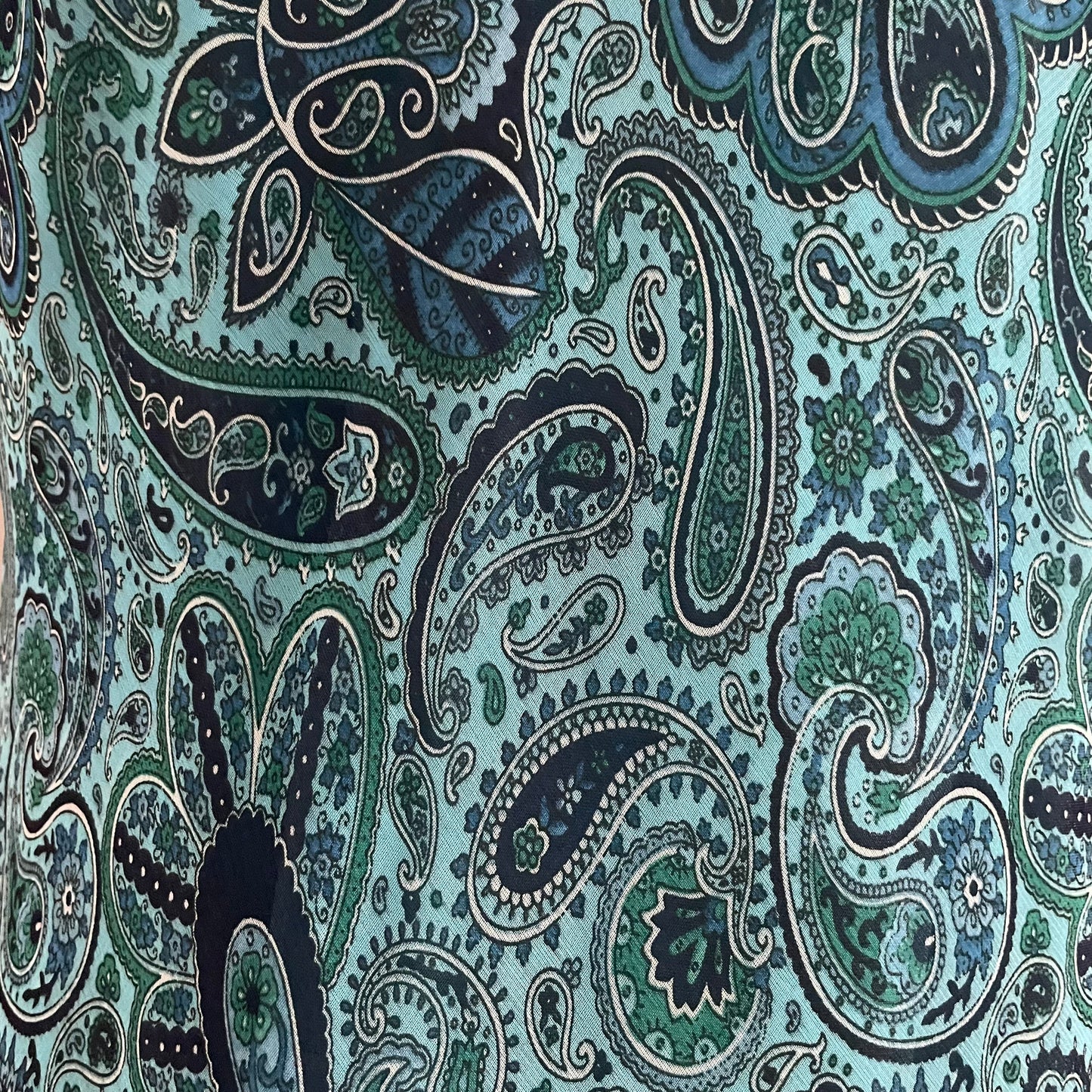 Vintage Yessica Style at C&A Dress. Blue/green midi spaghetti strap lined paisley