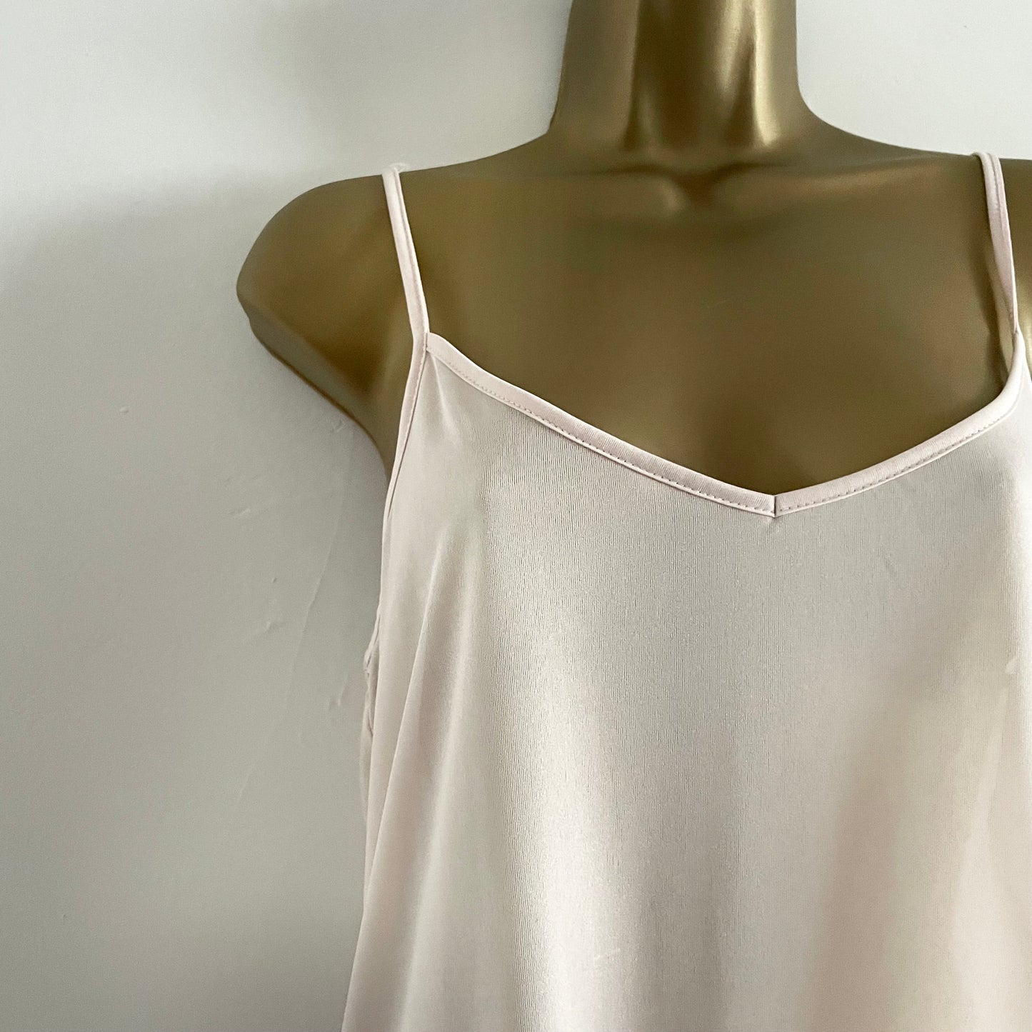 Vintage light pink sheer simple slip dress classic scoop neck