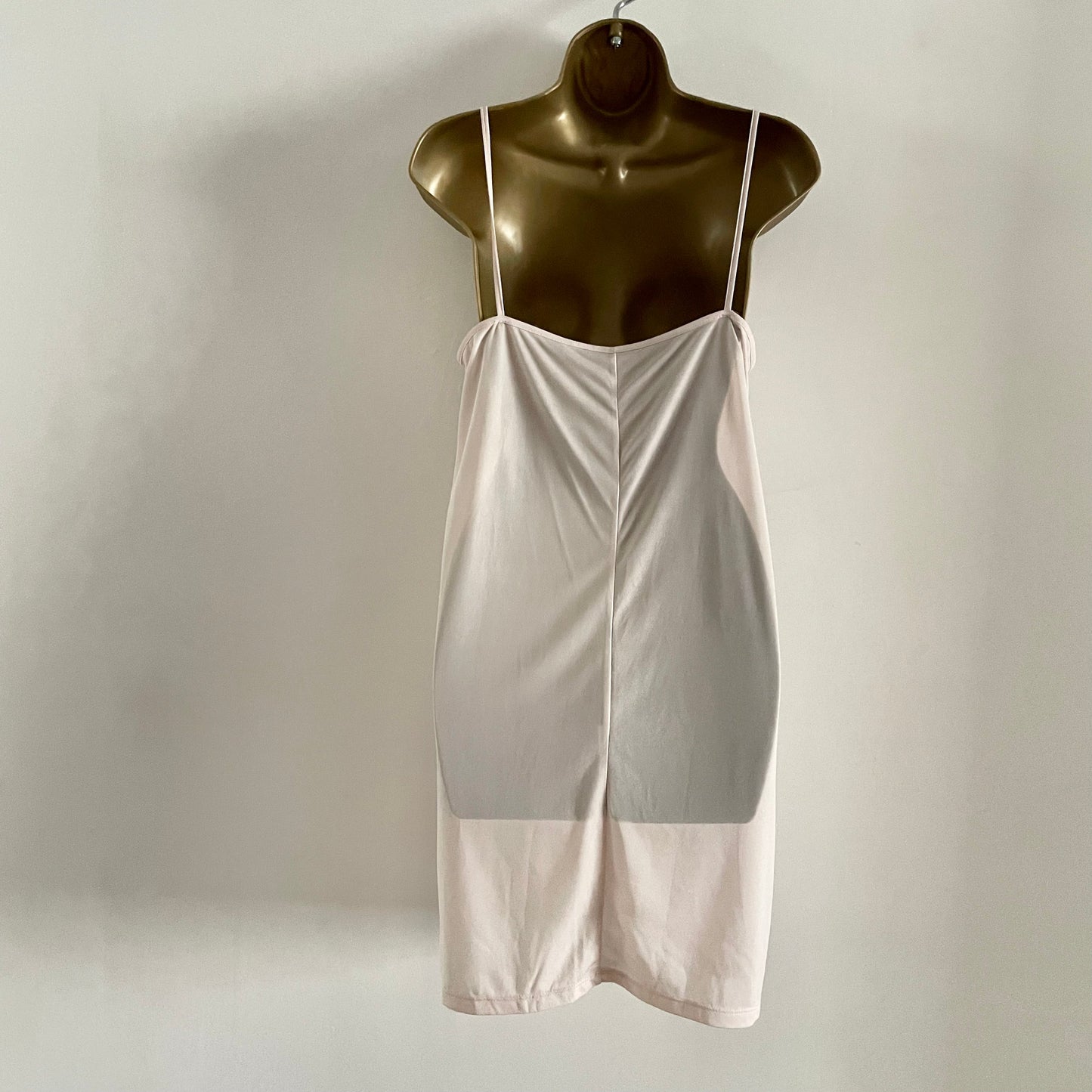 Vintage light pink sheer simple slip dress classic scoop neck