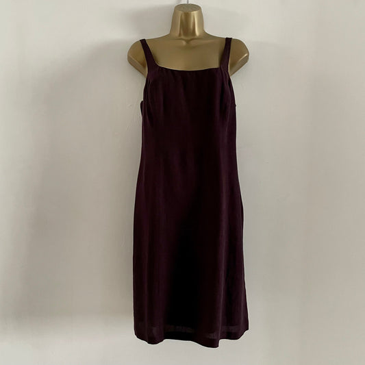 Vintage Jigsaw 90s Brown Bias cut lined dress mini sleeveless.