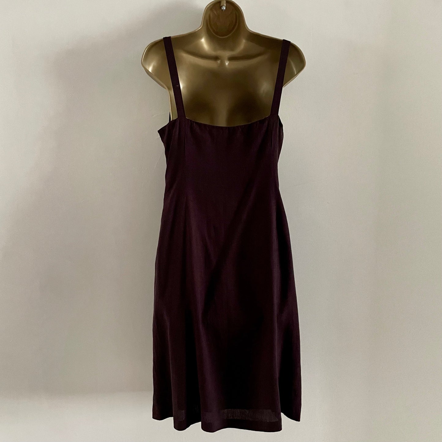 Vintage Jigsaw 90s Brown Bias cut lined dress mini sleeveless.