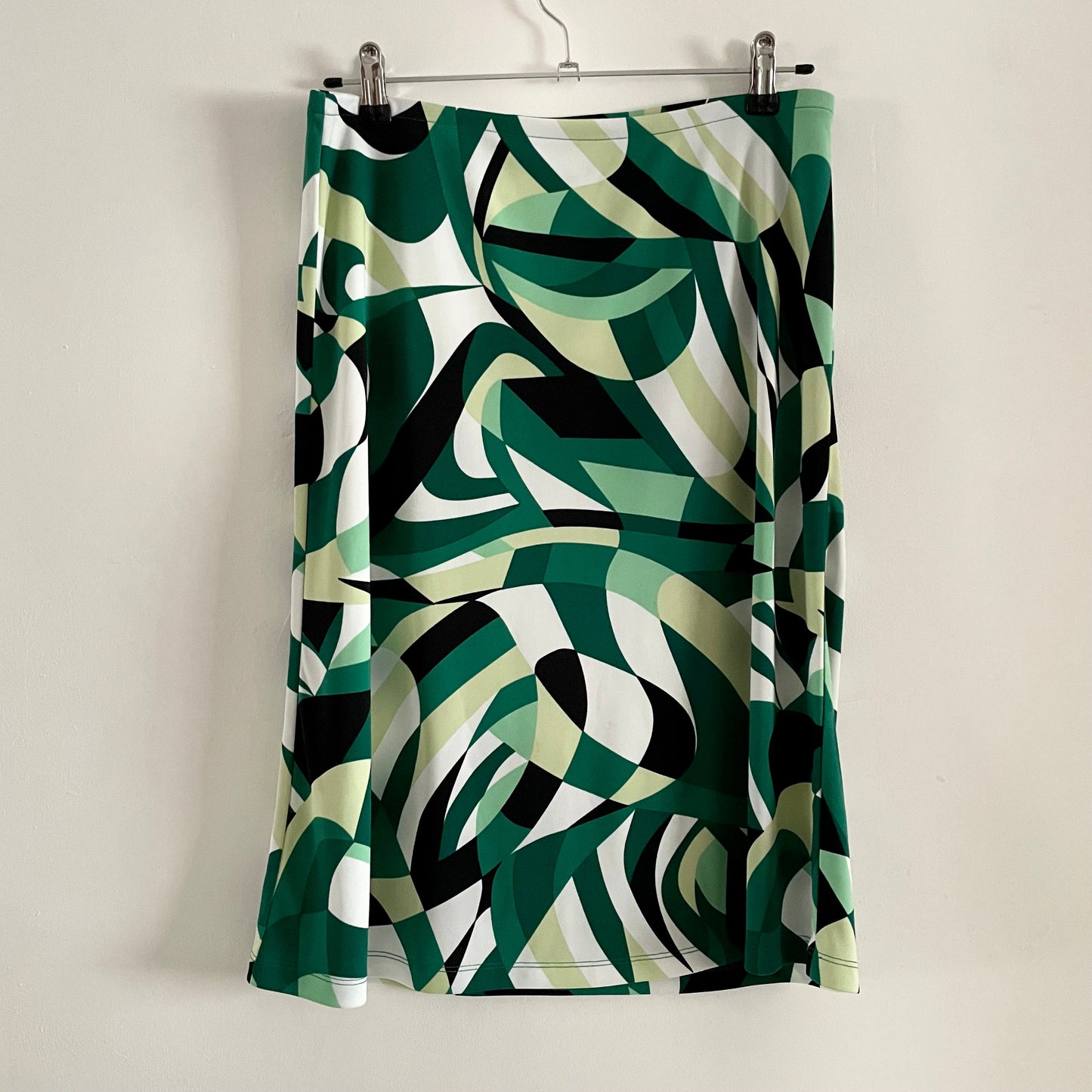 Vintage New York and Company Vintage Stripe Green geometric stretch midi Skirt