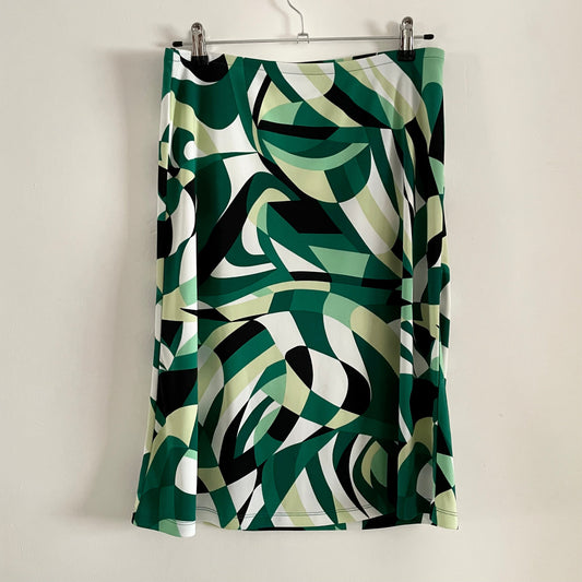 Vintage New York and Company Vintage Stripe Green geometric stretch midi Skirt