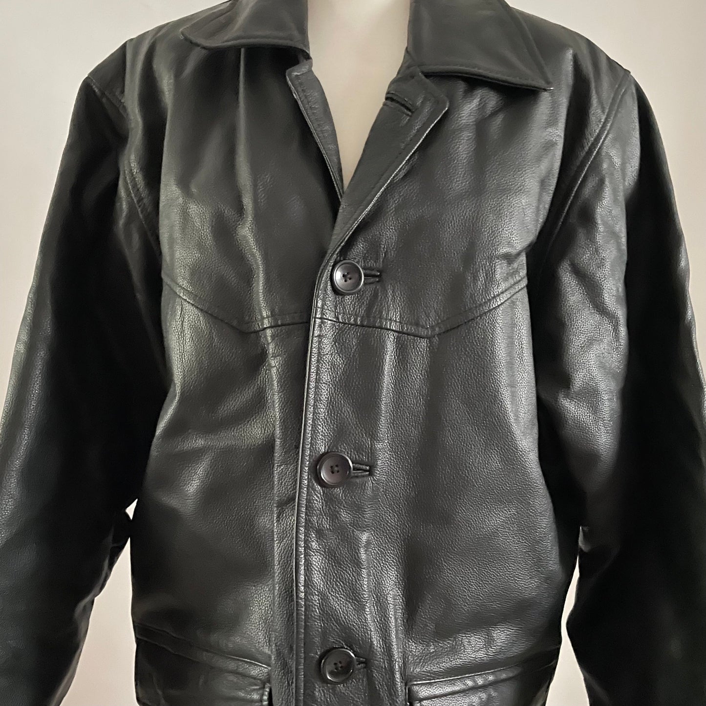 Vintage Ironsides Original  Leatherware London Heavyweight leather black jacket