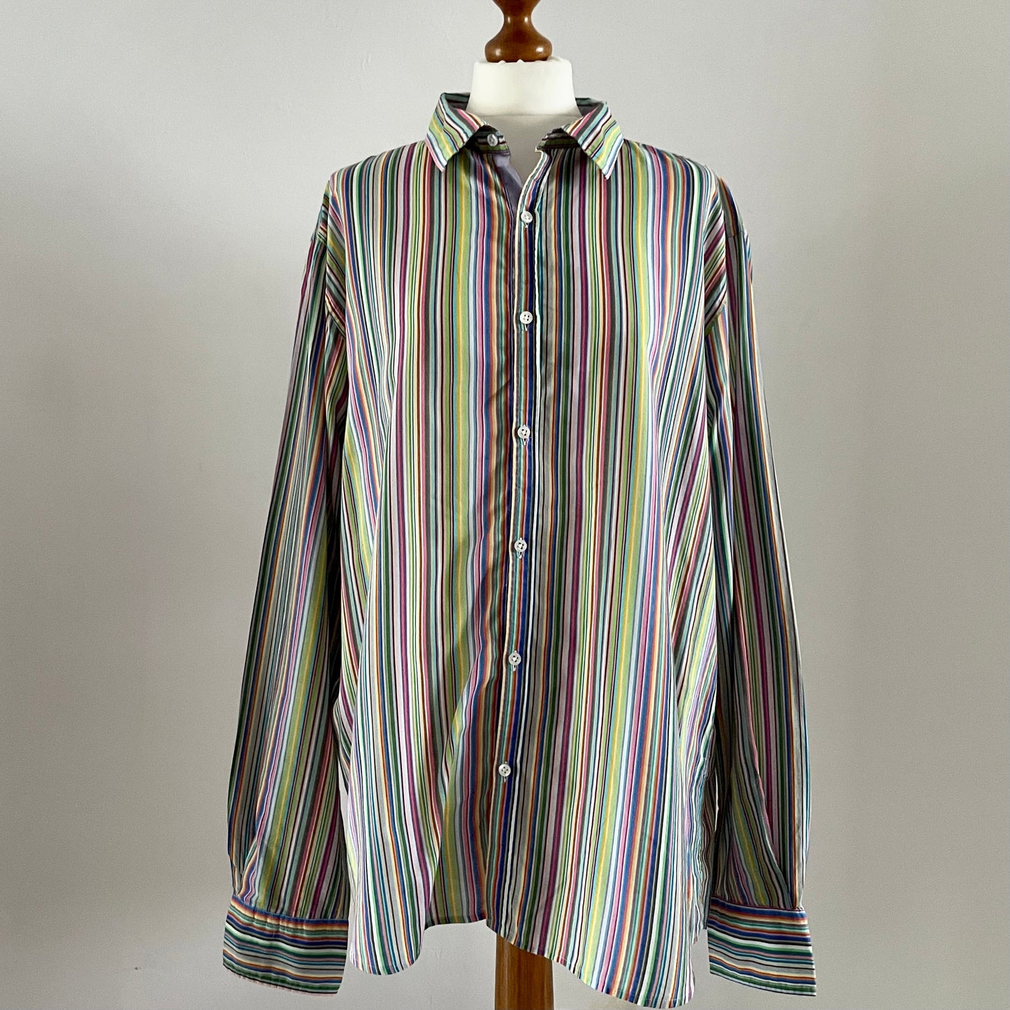 Vintage European Unisex Rainbow striped shirt, long sleeve