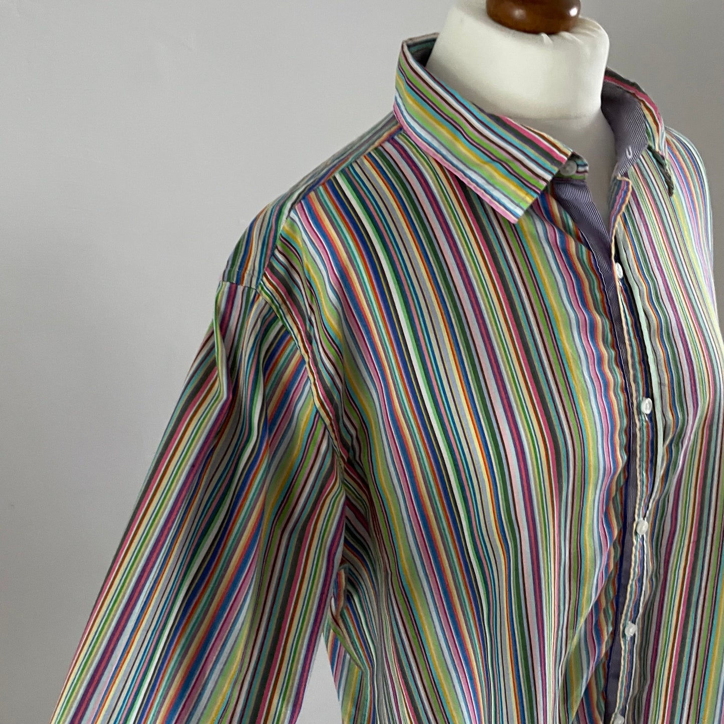 Vintage European Unisex Rainbow striped shirt, long sleeve