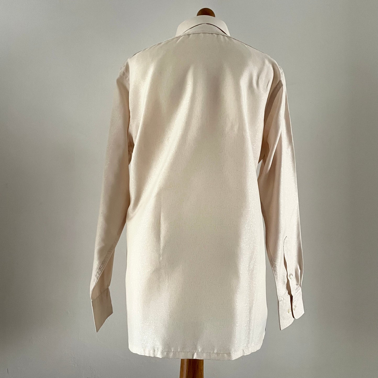 Vintage Pierre Balmain Sparkly Cream Shirt, Monsieur Blouse