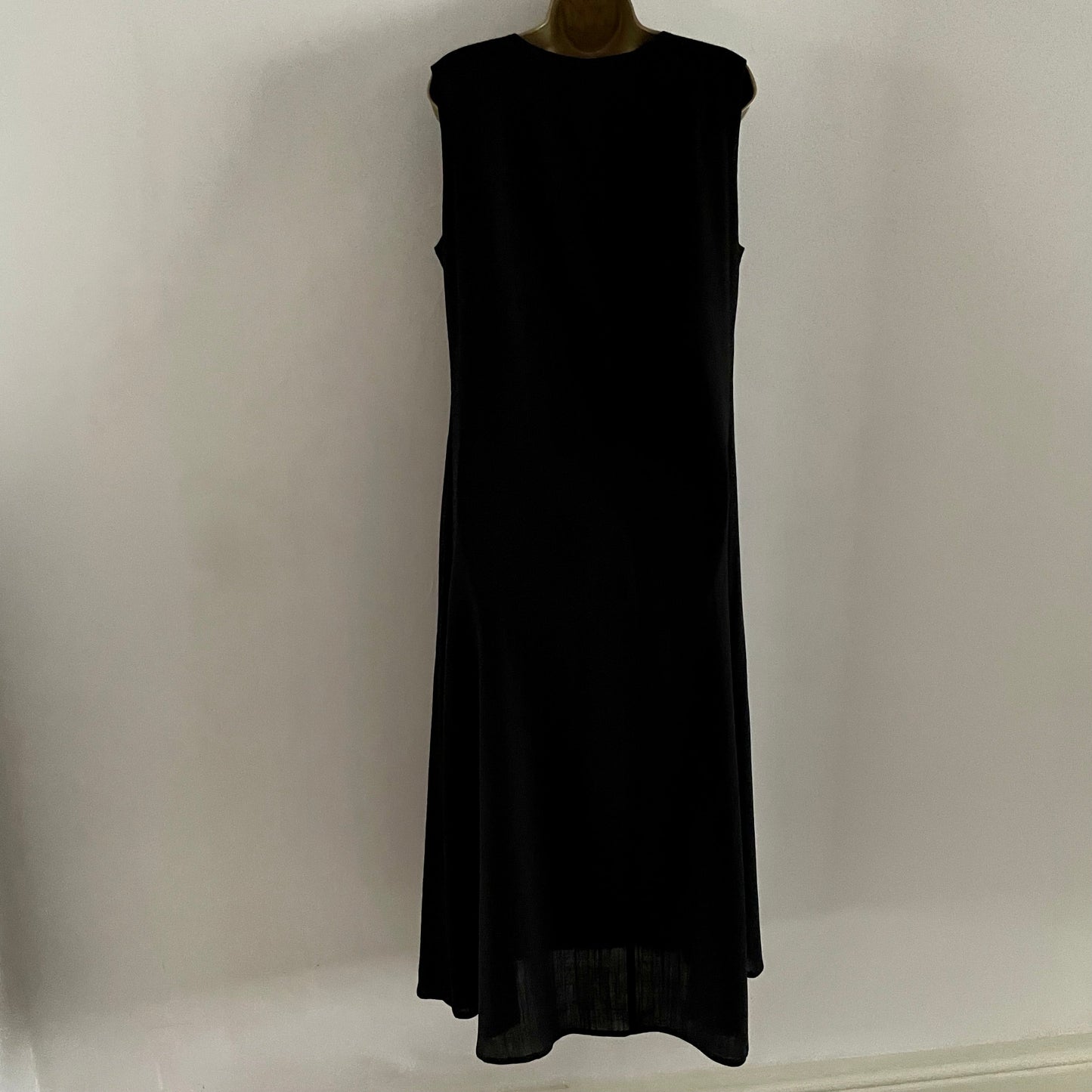 Vintage Stella Morgan Black Maxi Dress , Statement Gold Zip Feature