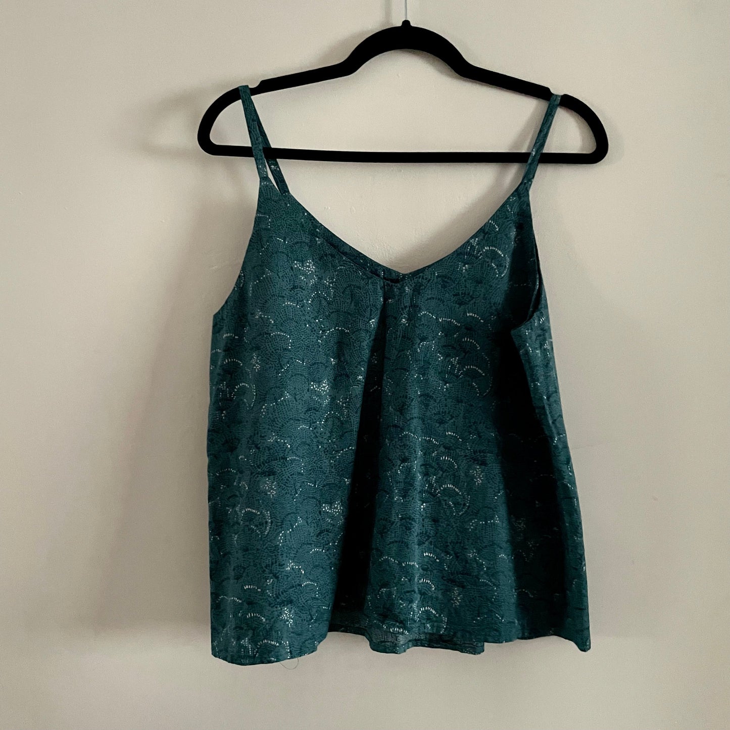 Vintage Vest Top Blue With Abstract Spot Pattern Sleeveless.