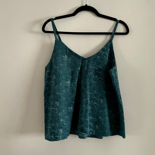 Vintage Vest Top Blue With Abstract Spot Pattern Sleeveless.